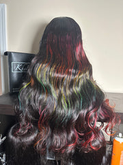 Rainbow Highlight Unit with Loose Wand Curls