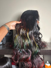 Rainbow Highlight Unit with Loose Wand Curls