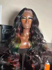 Rainbow Highlight Unit with Loose Wand Curls