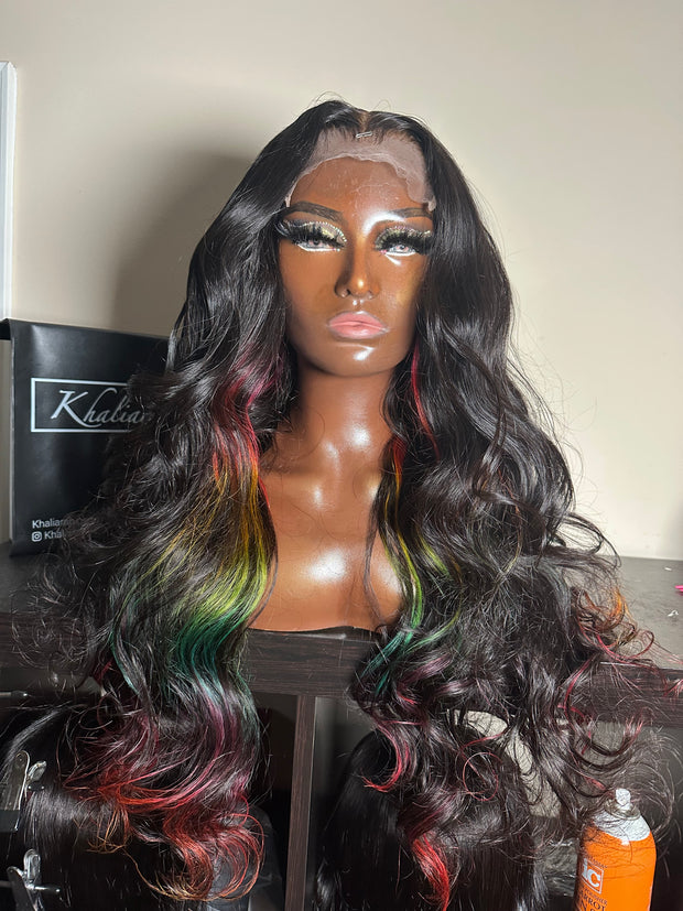 Rainbow Highlight Unit with Loose Wand Curls