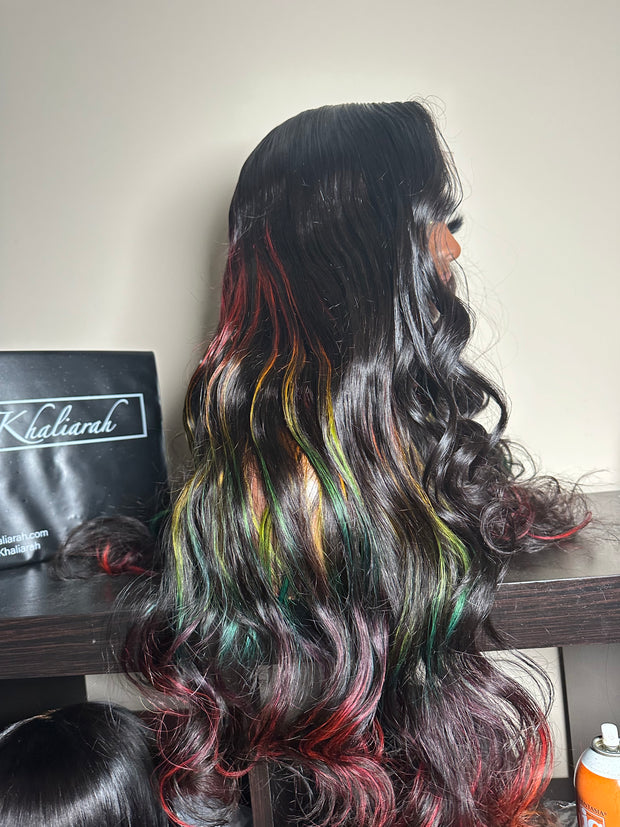 Rainbow Highlight Unit with Loose Wand Curls