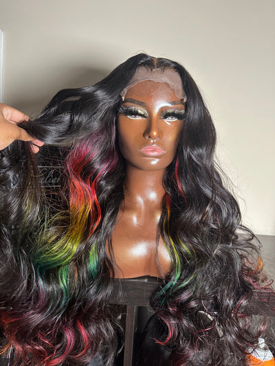 Rainbow Highlight Unit with Loose Wand Curls