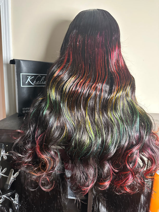 Rainbow Highlight Unit with Loose Wand Curls