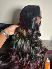 Rainbow Highlight Unit with Loose Wand Curls