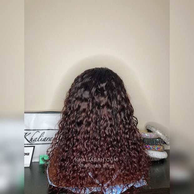 Burgundy Curly Wig