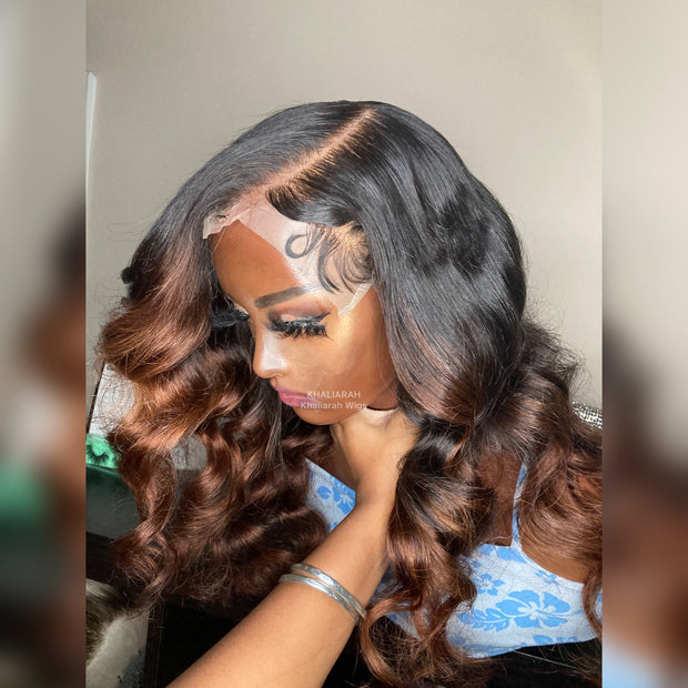 Chocolate Ombre Wandcurled Wig