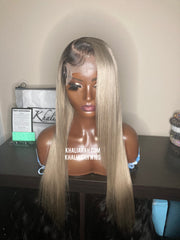 Platinum Unit With Dark Brown Roots