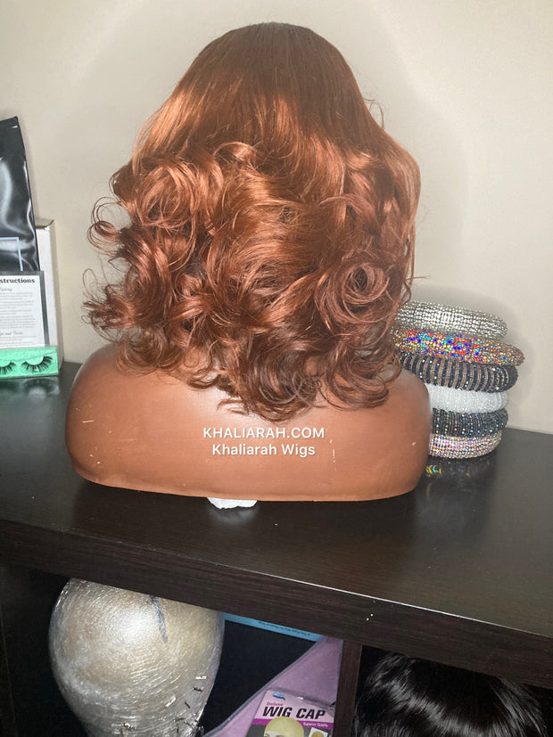 Glueless Ginger bob with Heavy Layers