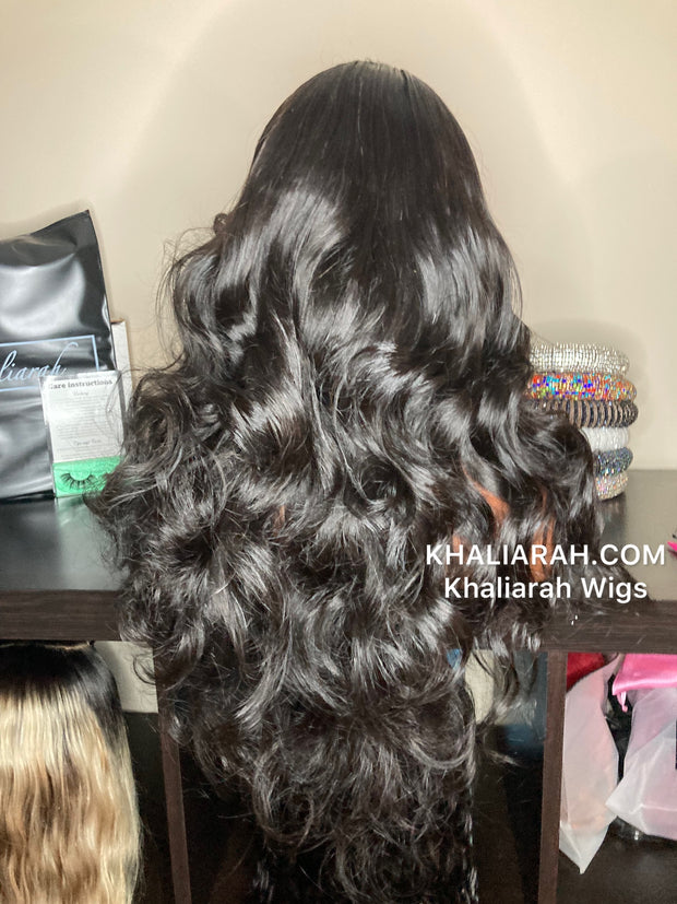 Glueless Unit with Curtain Bangs and Classic curls